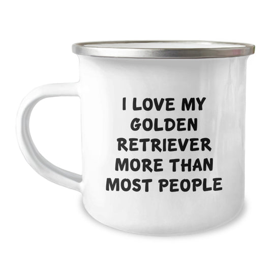Funny Golden Retriever Dog Camping Mug - I Love My Golden Retriever Gifts from Friends and Family for Birthday Unique Gifts - Image 1