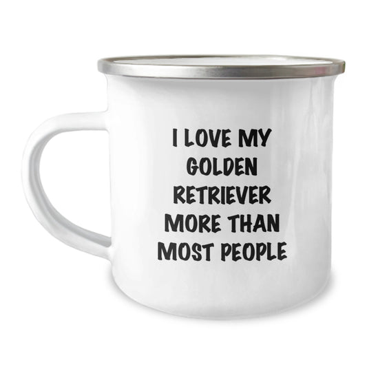 Golden Retriever Dog Lover's Funny Camping Mug for Friends, Birthday Unique Gifts from Men, Women, Family - Image 1
