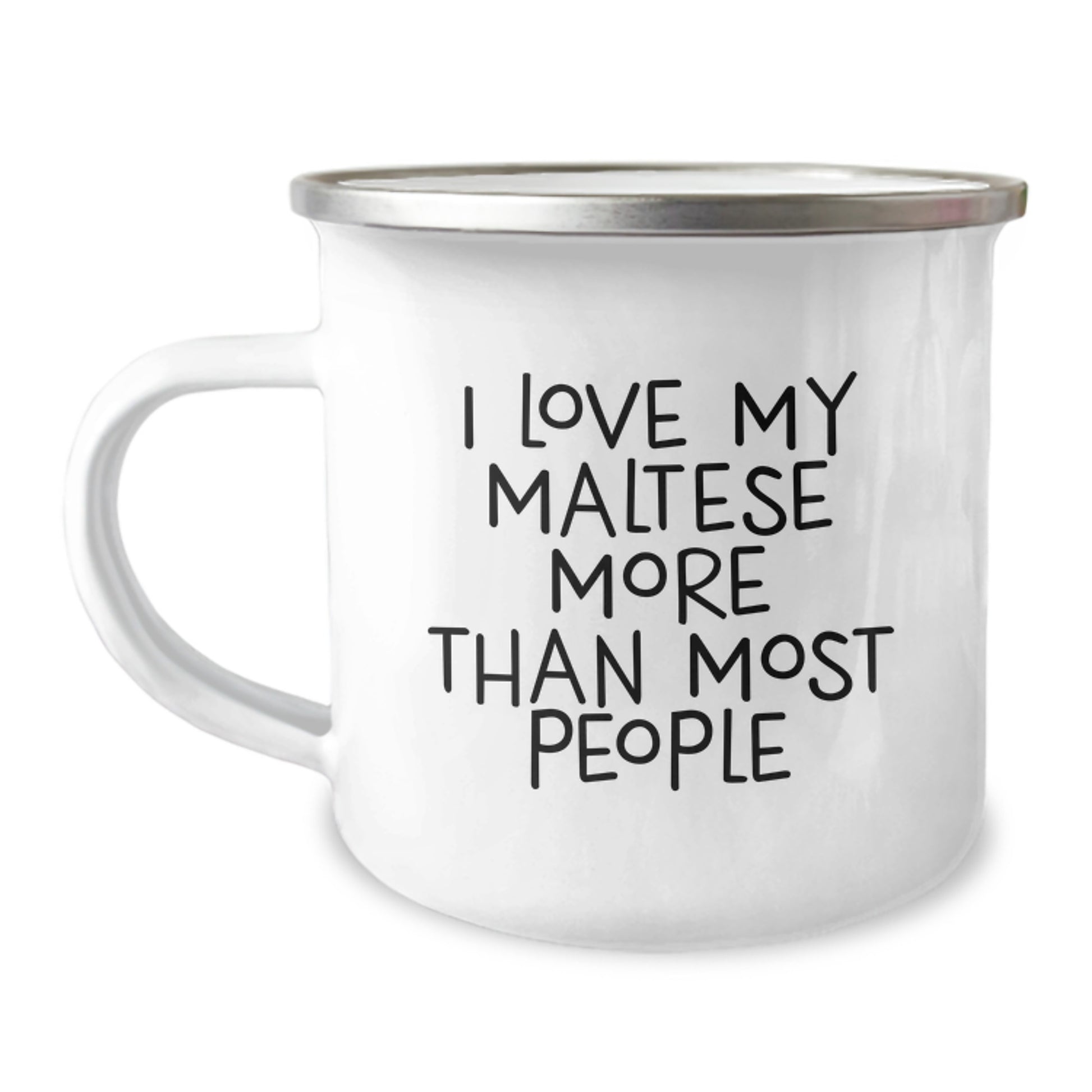 Funny Maltese Dog Lover Gifts from Men for Women Friends Birthday Unique Gifts with I Love My Maltese More Than Most People Camping Mug - Image 1