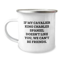 Load image into Gallery viewer, Cavalier King Charles Spaniel Dog Funny Gifts from Friends, Gifts for Men, Women, Family Members, Birthday Unique Gifts, 12 oz Stainless Steel Camping Mug with Cute Quote, Perfect for Dog Lovers - Image 1
