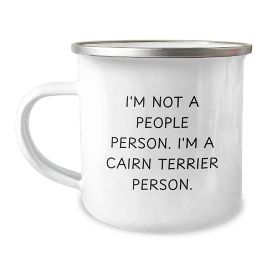 Cairn Terrier Dog Camping Mug, Funny Cairn Terrier Quote Gifts from Men to Cairn Terrier Lovers on Birthday Unique Gifts - Image 1
