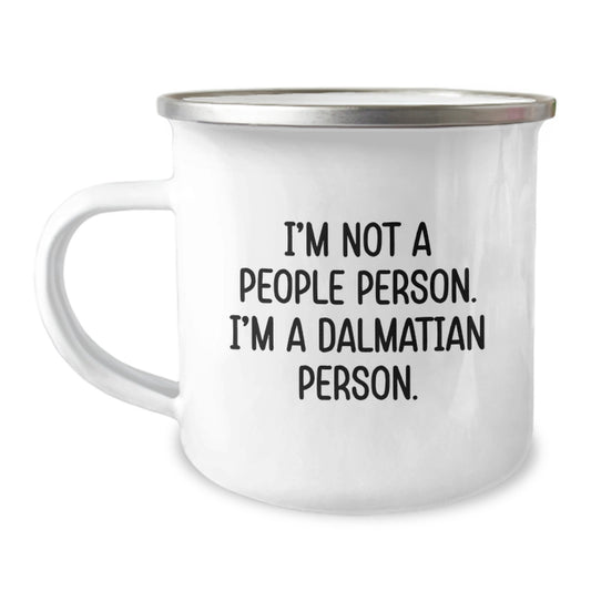 Funny Dalmatian Dog Lover Camping Mug Gifts for Men Friends from Family on Birthday Unique Occasions - Image 1