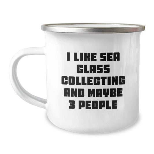 Sea Glass Collecting Gifts, Funny Quote Mugs for Friends, Camping Mug with Enamel Finish, Gifts from Friends for Sea Glass Collectors, Unique Graduation Gifts - Image 1