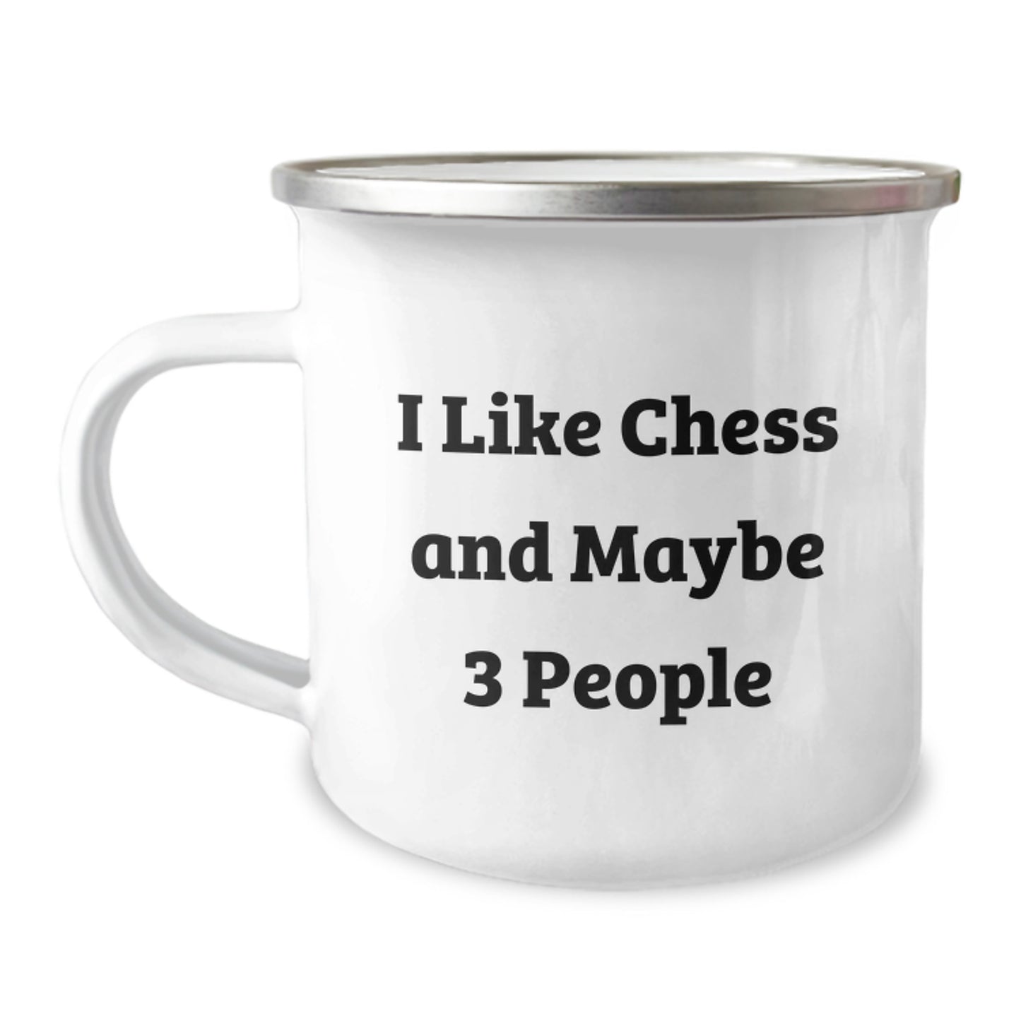 Funny Chess Gifts for Men from Friends - 12 oz Camping Mug with Enamel Finish, Perfect Graduation Unique Gifts for Chess Lovers - Image 1