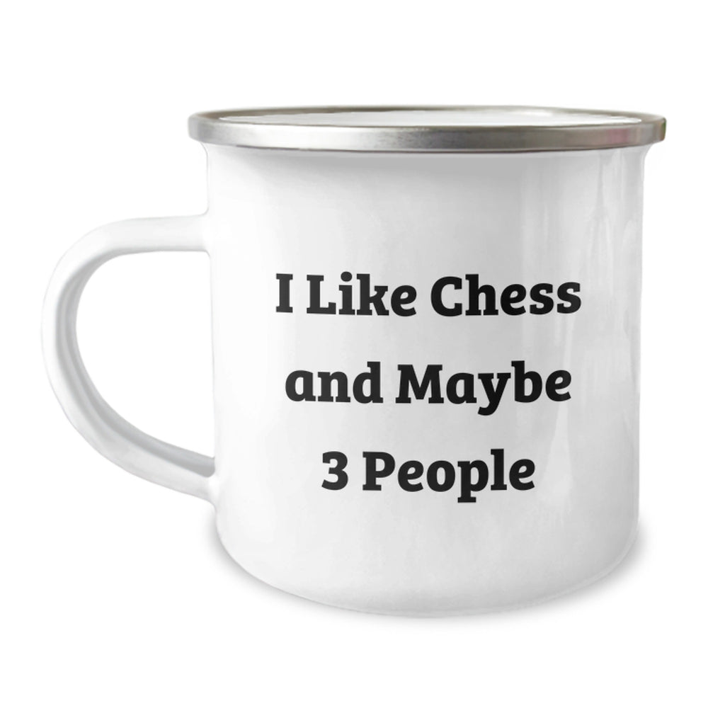 Funny Chess Gifts for Men from Friends - 12 oz Camping Mug with Enamel Finish, Perfect Graduation Unique Gifts for Chess Lovers - Image 1