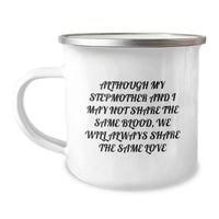 Load image into Gallery viewer, Heartwarming Stepmother Love Gifts from Family for Graduation, Funny Camping Mug Quote, 12 oz Stainless Steel with Enamel Finish - Image 1
