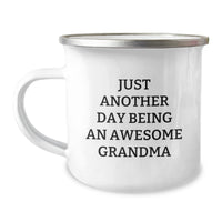 Load image into Gallery viewer, Funny Grandma Camping Mug, Just Another Day Being An Awesome Grandma, Gifts from Family for Grandma&#39;s Graduation - Image 1
