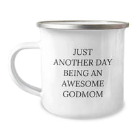 Load image into Gallery viewer, Awesome Godmom Gifts from Family, Just Another Day Being An Awesome Godmom Camping Mug for Graduation - Image 1
