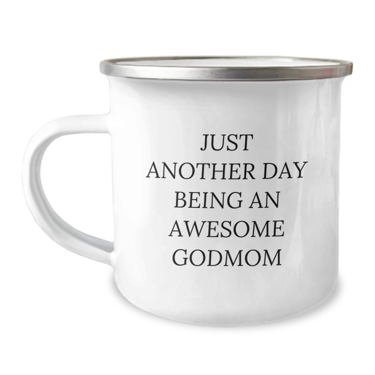 Awesome Godmom Gifts from Family, Just Another Day Being An Awesome Godmom Camping Mug for Graduation - Image 1