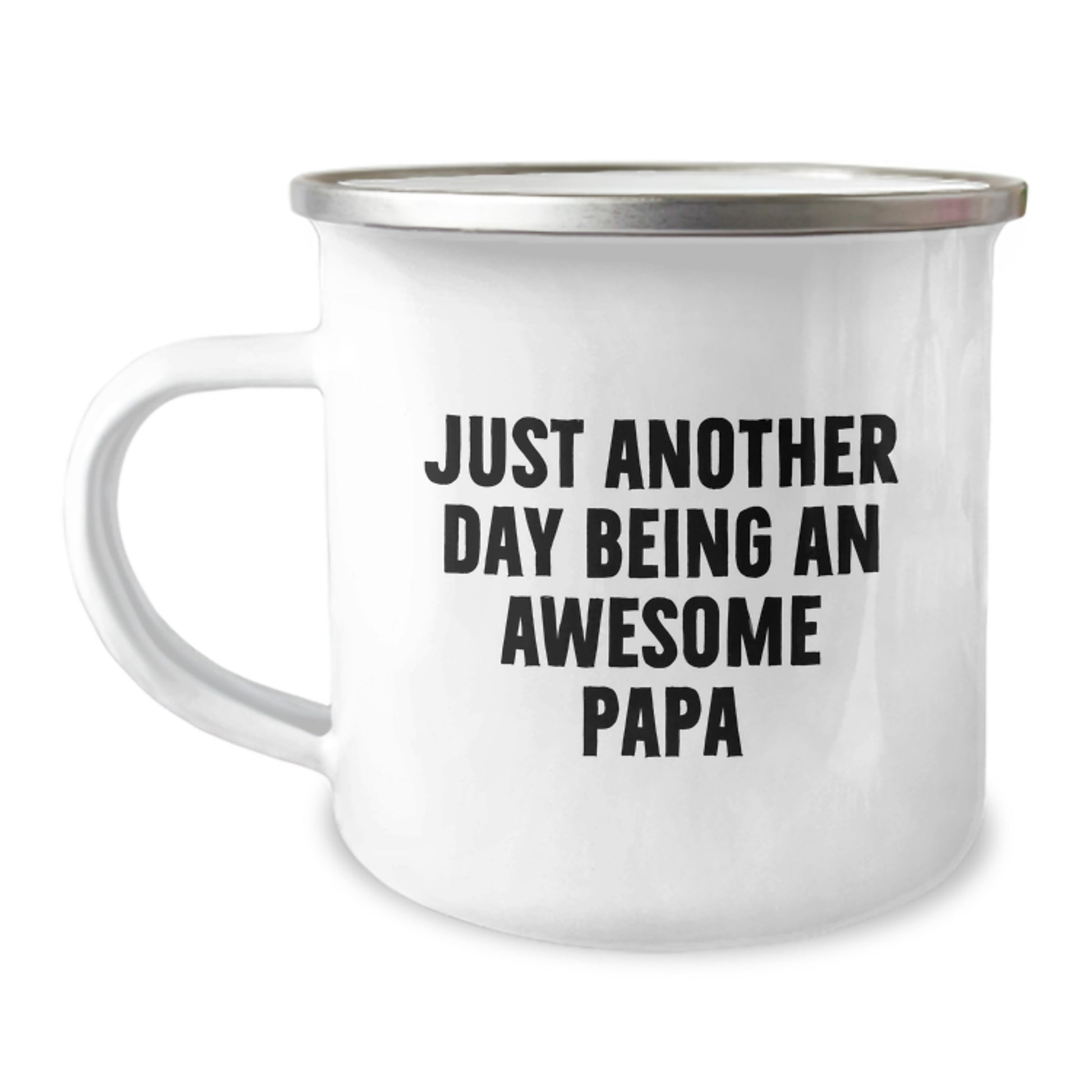 Funny Papa Camping Mug, Just Another Day Being An Awesome Papa, Gifts from Family to Papa for Graduation - Image 1