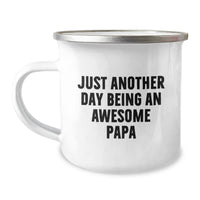 Load image into Gallery viewer, Funny Papa Camping Mug, Just Another Day Being An Awesome Papa, Gifts from Family to Papa for Graduation - Image 1
