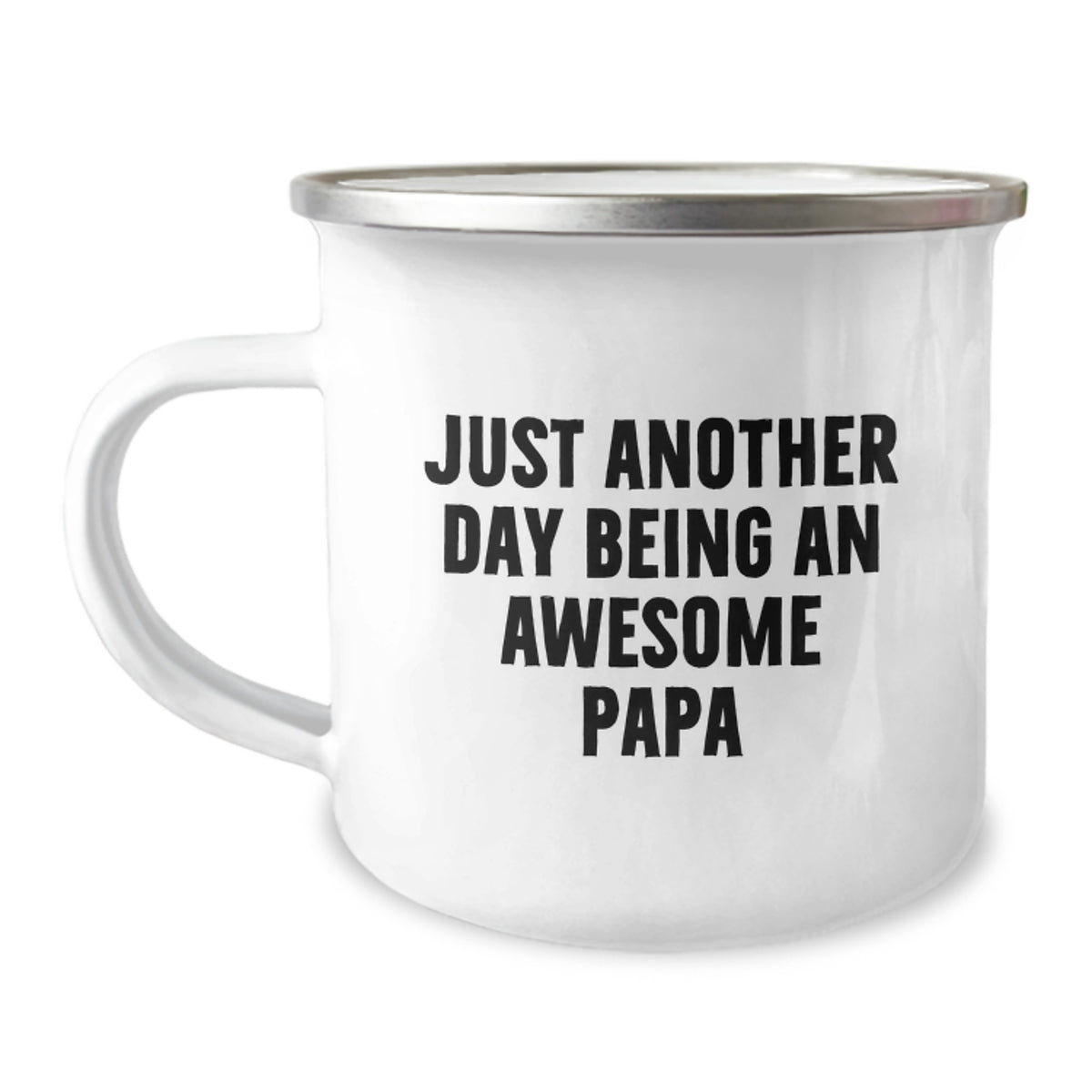 Funny Papa Camping Mug, Just Another Day Being An Awesome Papa, Gifts from Family to Papa for Graduation - Image 1