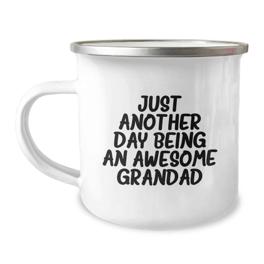 Funny Grandad Gifts for Men from Family, Just Another Day Being An Awesome Grandad Camping Mug for Graduation Unique Gifts - Image 1
