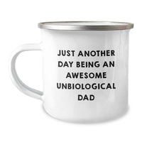 Load image into Gallery viewer, Unbiological Dad Gifts for Men, Funny Camping Mug from Family - Just Another Day, 12 oz Stainless Steel with Enamel Finish - Image 1
