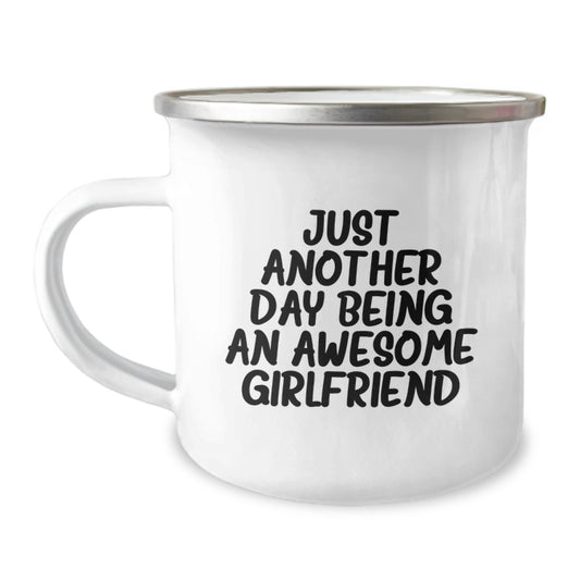 Funny Sweetheart Gifts from Men - Just Another Day Being An Awesome Sweetheart Camping Mug for Graduation - Image 1