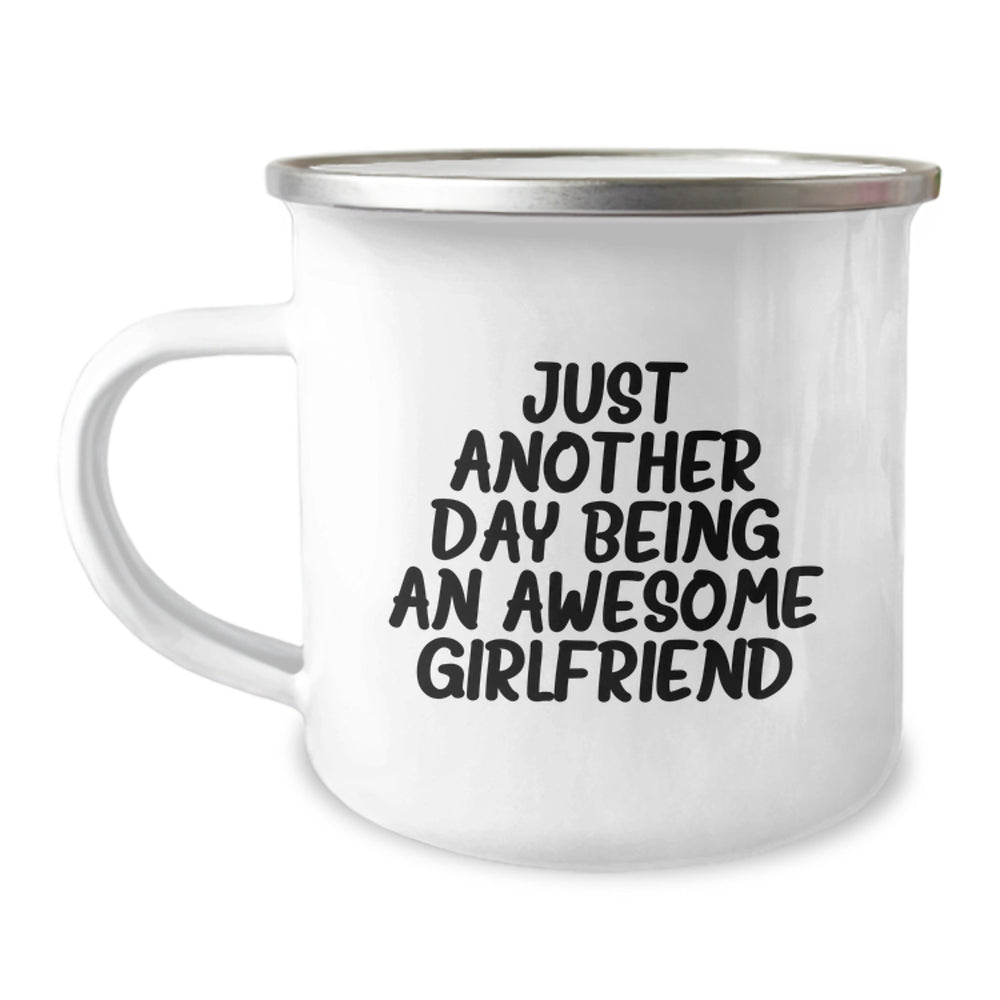 Funny Sweetheart Gifts from Men - Just Another Day Being An Awesome Sweetheart Camping Mug for Graduation - Image 1
