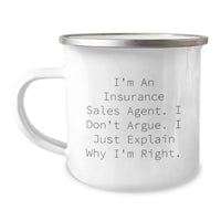 Load image into Gallery viewer, Insurance Sales Agent Camping Mug, Funny Quote, Gifts from Friends, Graduation Unique Gifts for Insurance Sales Agent - Image 1
