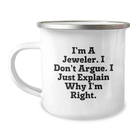 Funny Jeweler Gifts from Friends, Gifts for Jeweler, Camping Mug Graduation Unique - Image 1