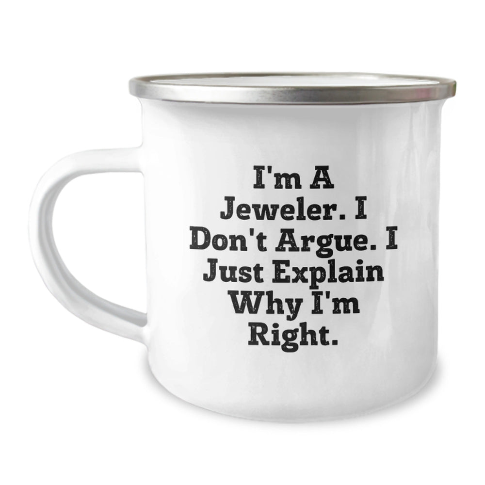 Funny Jeweler Gifts from Friends, Gifts for Jeweler, Camping Mug Graduation Unique - Image 1