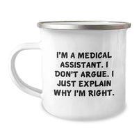 Load image into Gallery viewer, Funny Medical Assistant Gifts from Friends, Gifts for Medical Assistant Men, 12 oz Stainless Steel Camping Mug - Image 1

