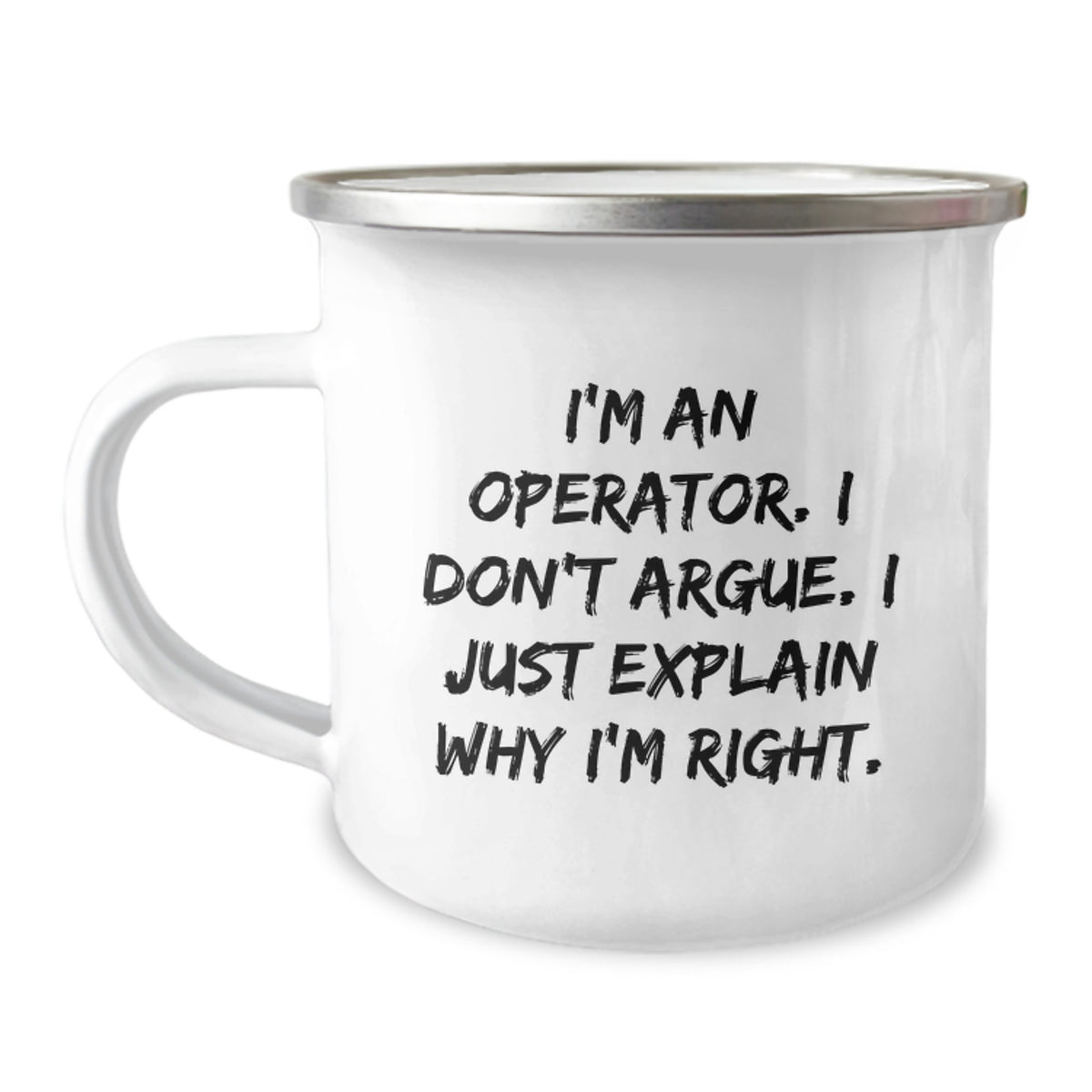 Operator's Proud, Funny Gifts from Friends for Operators, Graduation Unique Gifts, 12 oz Camping Mug - Image 1