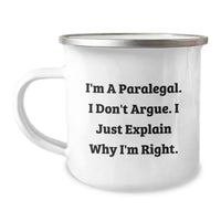 Load image into Gallery viewer, Funny Paralegal Gifts: Inspirational Quote on Camping Mug, Gifts from Friends to Paralegal Graduates, 12 oz Stainless Steel with Enamel Finish - Image 1
