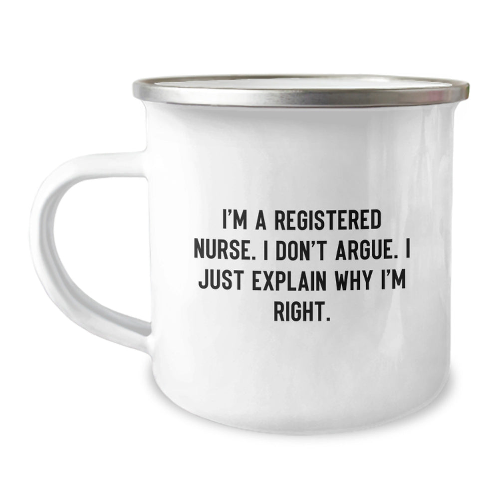 Registered Nurse Gifts from Friends, Registered Nurse Camping Mug, Funny Quote, Unique Graduation Gifts, Gifts for Registered Nurse - Image 1