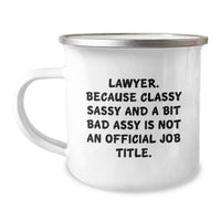 Load image into Gallery viewer, Gifts from Friends for Lawyer, Funny Camping Mug, Classy Sassy and a Bit Fearlessy, Graduation Unique Gifts - Image 1
