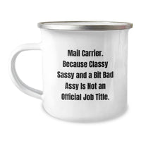Load image into Gallery viewer, Funny Mail Carrier Gifts: Enamel Camping Mugs with Sass, Perfect Graduation Gifts from Friends to Mail Carrier Men - Gifts for Mail Carrier Coworkers - Image 1
