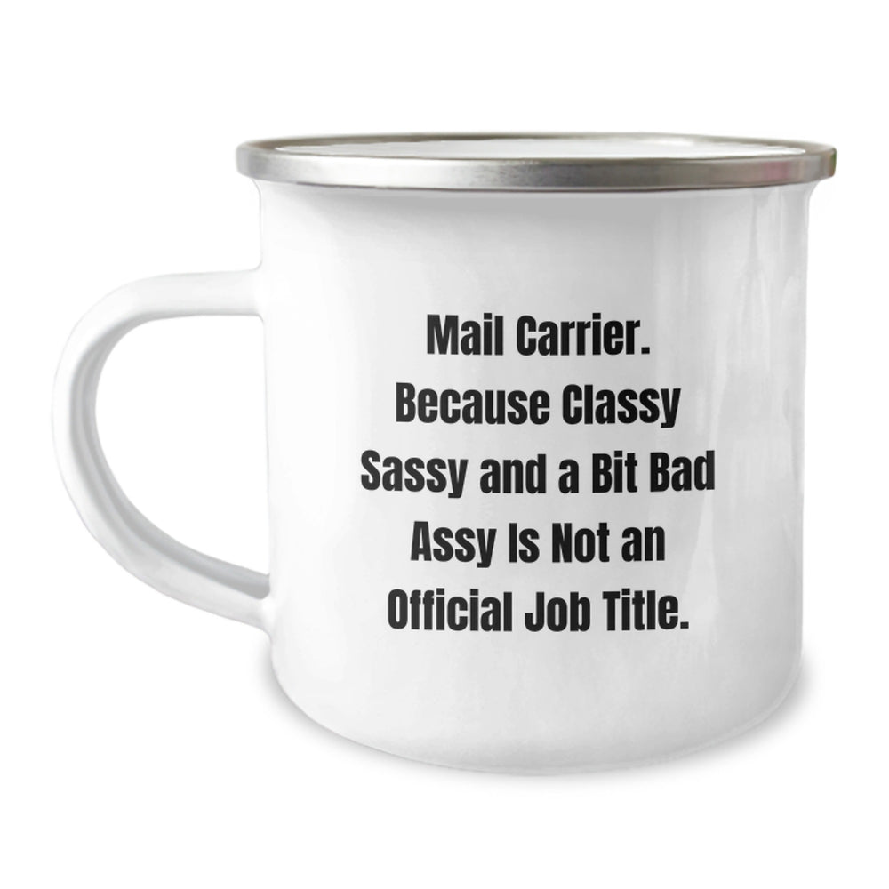 Funny Mail Carrier Gifts: Enamel Camping Mugs with Sass, Perfect Graduation Gifts from Friends to Mail Carrier Men - Gifts for Mail Carrier Coworkers - Image 1