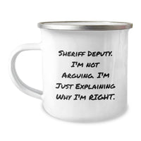Load image into Gallery viewer, Funny Sheriff Deputy Gifts for Men, Sheriff Deputy Camping Mug with Inspirational Quote, Gifts from Friends, Unique Graduation Gifts - Image 1
