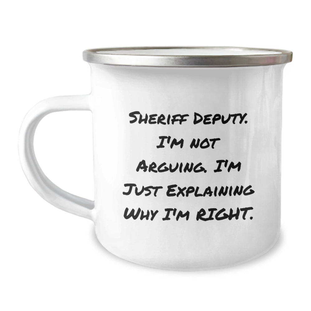Funny Sheriff Deputy Gifts for Men, Sheriff Deputy Camping Mug with Inspirational Quote, Gifts from Friends, Unique Graduation Gifts - Image 1