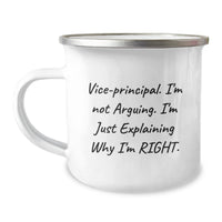 Load image into Gallery viewer, Vice-Principal Humor Gifts from Friends for Men Graduation Unique Mugs, Funny Quote Camping Mug, 12 oz Stainless Steel with Enamel Finish - Image 1
