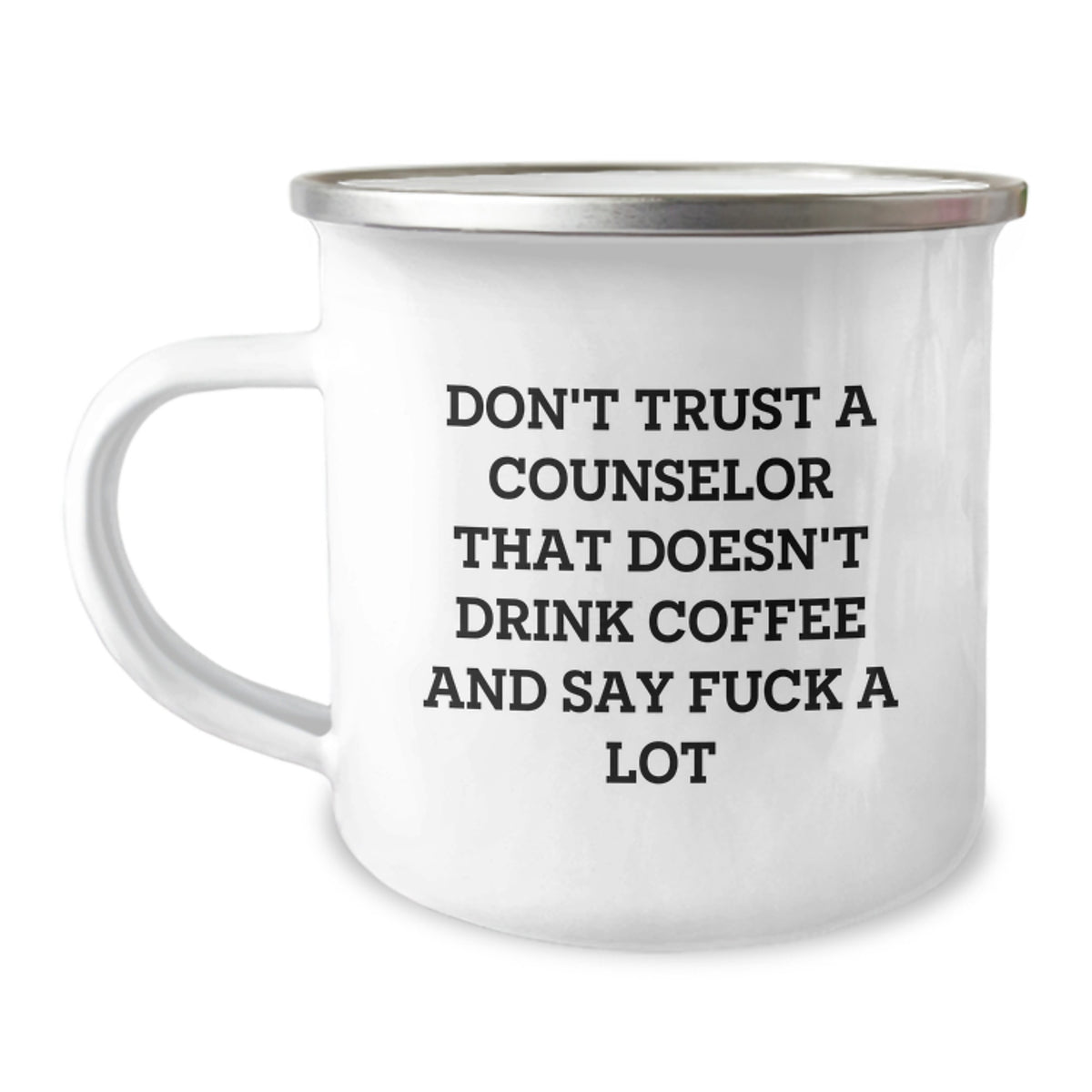 Funny Counselor Gifts for Christmas - 'Don't Trust A Counselor' Camping Mug, Inspirational Coffee Mug for Counselors, Unique Counselor Appreciation Gifts from Friends & Family - Image 1