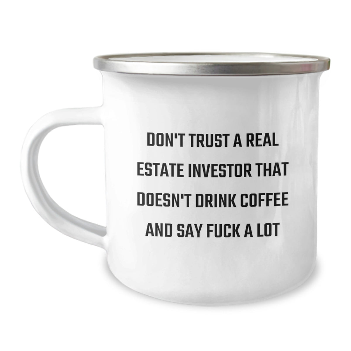 Funny Real Estate Investor Gifts, Camping Mug for Birthday, Gifts from Friends and Family for Real Estate Investors Who Drink Coffee and Say F*ck, 12oz Stainless Steel - Image 1