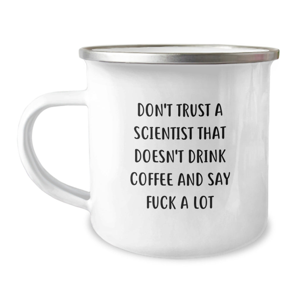 Funny Scientist Gifts: Inspirational Camping Mugs for Scientists, Gifts from Friends, and Gifts for Him - Don't Trust a Scientist - Image 1