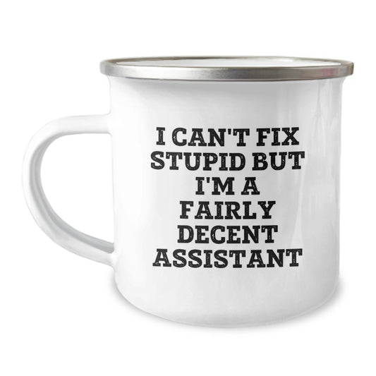 Funny Assistant Gifts, I Can't Fix Stupid But I'm A Fairly Decent Assistant, Birthday Unique Gifts from Friends to Assistant - Image 1