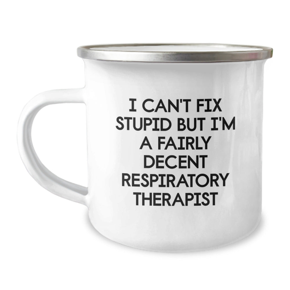 Funny Inspirational Gifts from Friends or Family for Respiratory Therapist Birthday Unique Camping Mug - Image 1