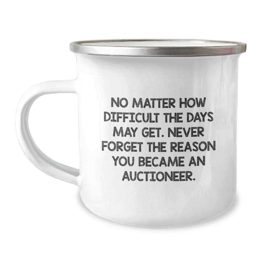 Funny Auctioneer Gifts from Men Christmas Unique Gifts for Auctioneers - Camping Mug with Inspirational Quote - Image 1