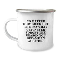 Load image into Gallery viewer, Funny Inspirational Gifts for Auditors, Perfect Christmas Unique Gifts from Friends for Men, Women, Coworkers, Family - Auditor Camping Mug - Image 1

