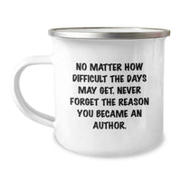 Load image into Gallery viewer, Author&#39;s Inspirational Camping Mug, Gifts from Friends, Never Forget the Reason You Became an Author, 12 oz Stainless Steel, Birthday Unique Gifts for Author - Image 1
