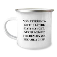 Load image into Gallery viewer, Chef&#39;s Inspirational Gifts from Friends and Family - &#39;Never Forget The Reason You Became A Chef&#39; Camping Mug, Birthday Unique Gifts for Chef Men - Image 1
