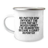 Load image into Gallery viewer, Funny Inspirational Gifts for Court Reporter from Friends this Christmas - Court Reporter Camping Mug, 12 oz Stainless Steel with Enamel Finish - Image 1
