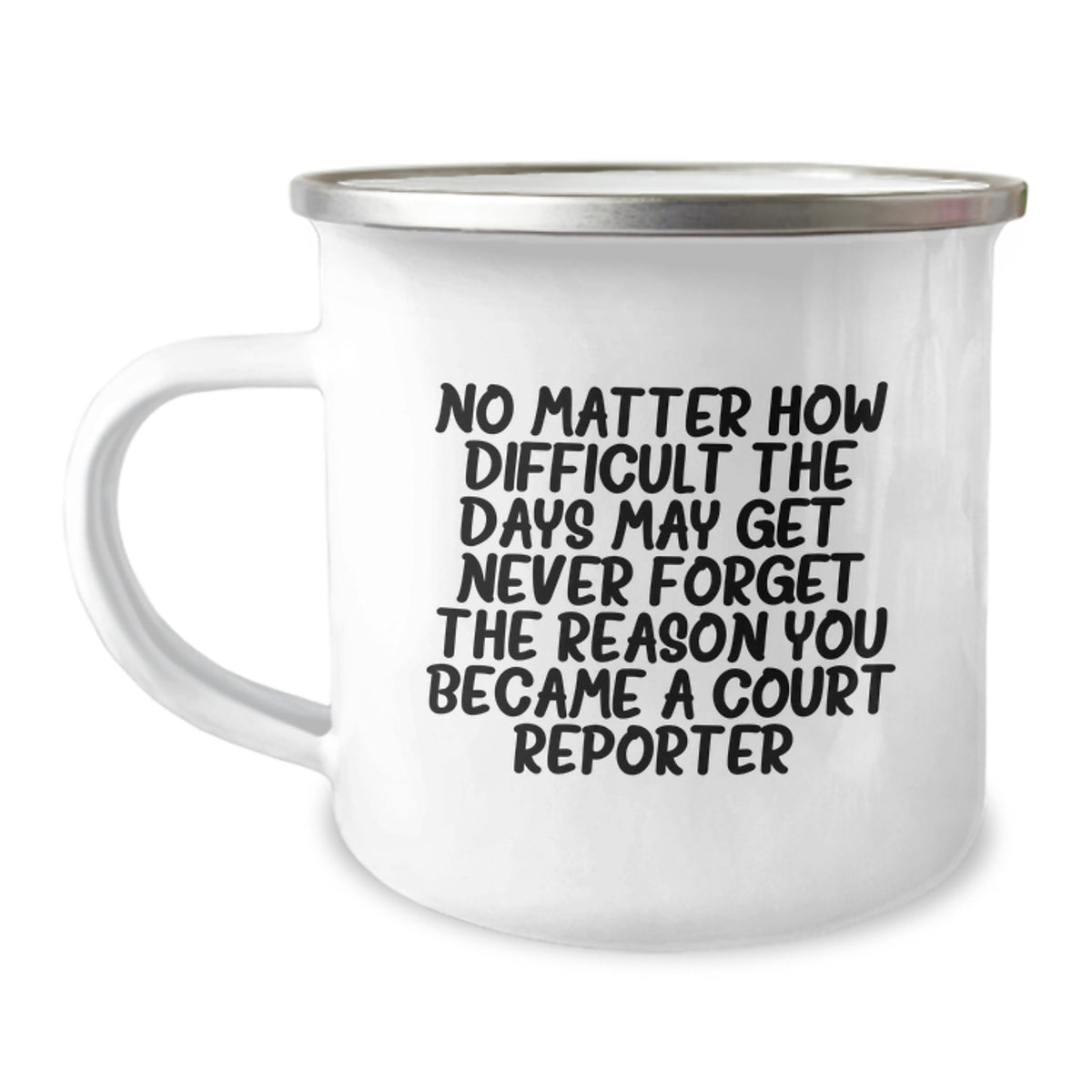 Funny Inspirational Gifts for Court Reporter from Friends this Christmas - Court Reporter Camping Mug, 12 oz Stainless Steel with Enamel Finish - Image 1