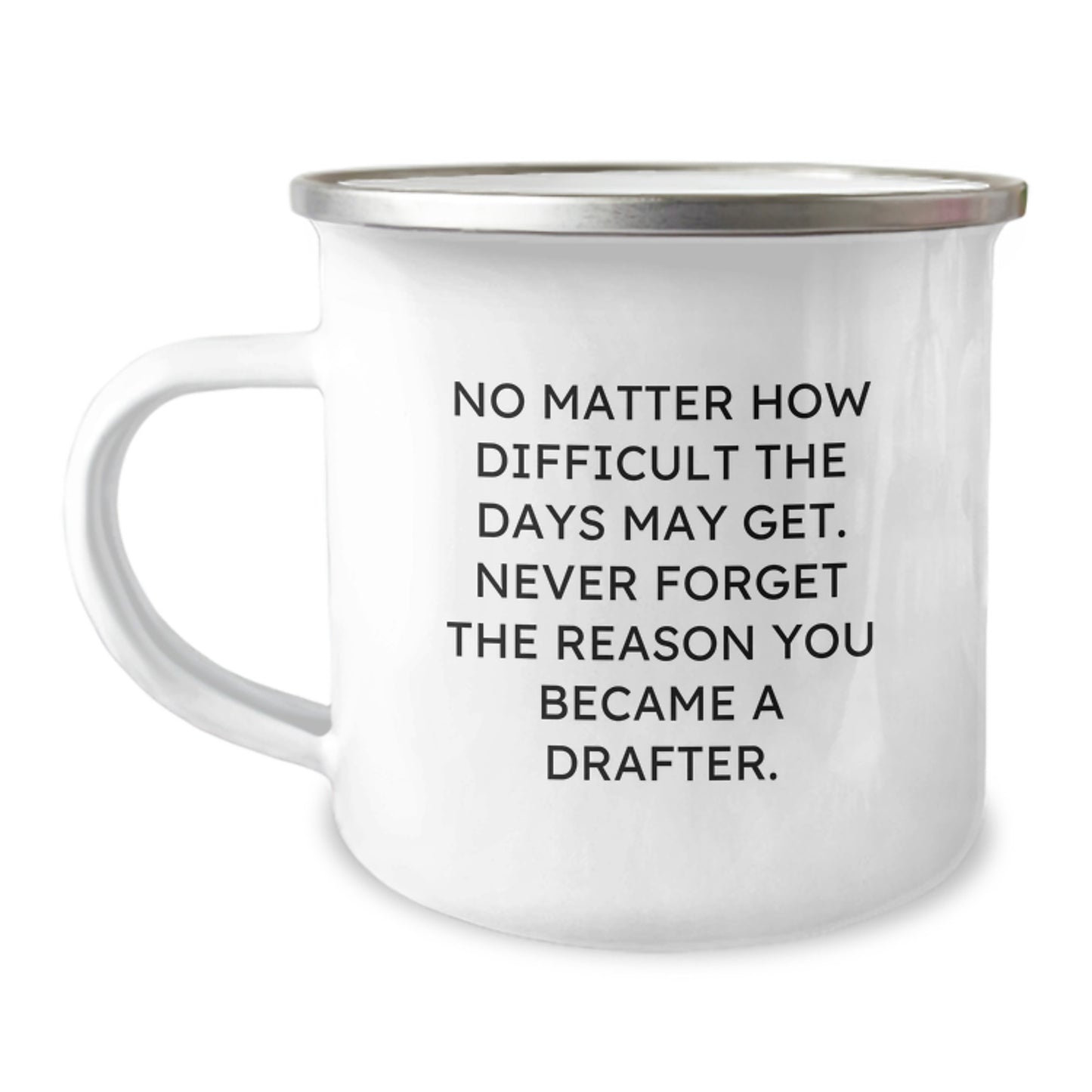 Inspirational Drafter Gifts from Friends, Unique Birthday Camping Mugs for Men with Funny Quote, 'No Matter How Difficult The Days May Get. Never Forget The Reason You Became A Drafter.' - Image 1