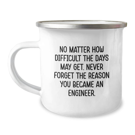 Funny Engineer Gifts from Friends - Christmas Unique Presents for Men Engineers - Camping Mug with Inspirational Quote - Image 1