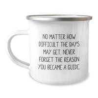 Load image into Gallery viewer, Inspirational Guide Gifts from Friends for Birthday - Camping Mug, &#39;No Matter How Difficult The Days May Get...&#39; - 12 oz Stainless Steel with Enamel Finish - Image 1
