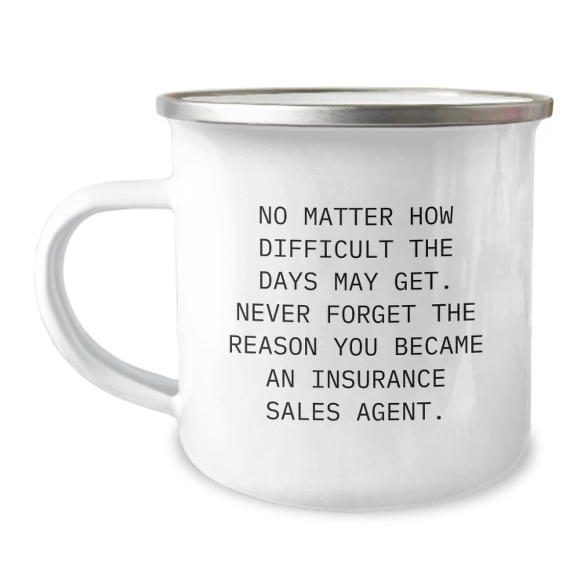 Funny Inspirational Gifts from Men to Insurance Sales Agent Friend Christmas Unique Camping Mugs Never Forget Reason Became, Funny Quote, Ideal Gift for Insurance Sales Agent - Image 1