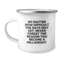 Load image into Gallery viewer, Funny Millwright Gifts from Men to Friends and Family on Christmas Unique Mugs, &#39;No Matter How Difficult The Days May Get. Never Forget The Reason You Became A Millwright.&#39; - Image 1
