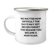 Load image into Gallery viewer, Mortician Gifts from Friends, Inspirational Quotes for Mortician, Funny Camping Mug for Christmas Unique Gifts for Mortician - Image 1
